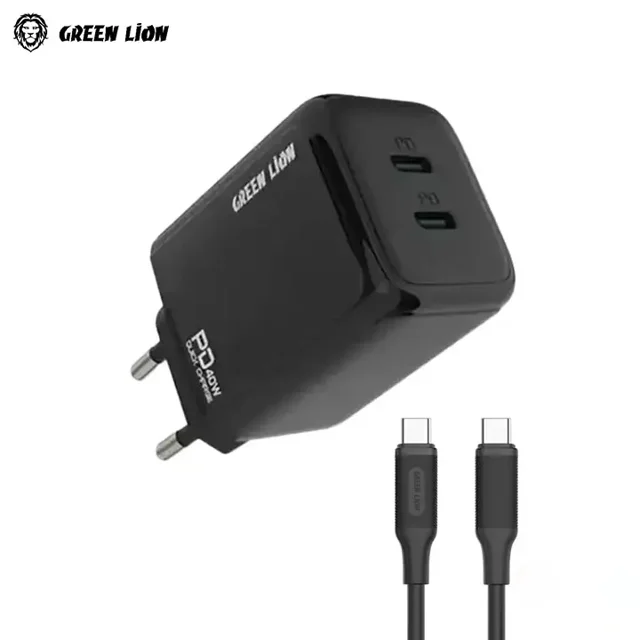 آداپتور دیواری گرین لاین دو پورت 40W PD همراه کابل Type-C